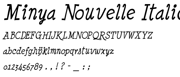 Minya Nouvelle Italic font